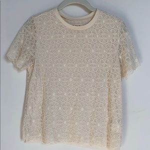 Cream/white floral top